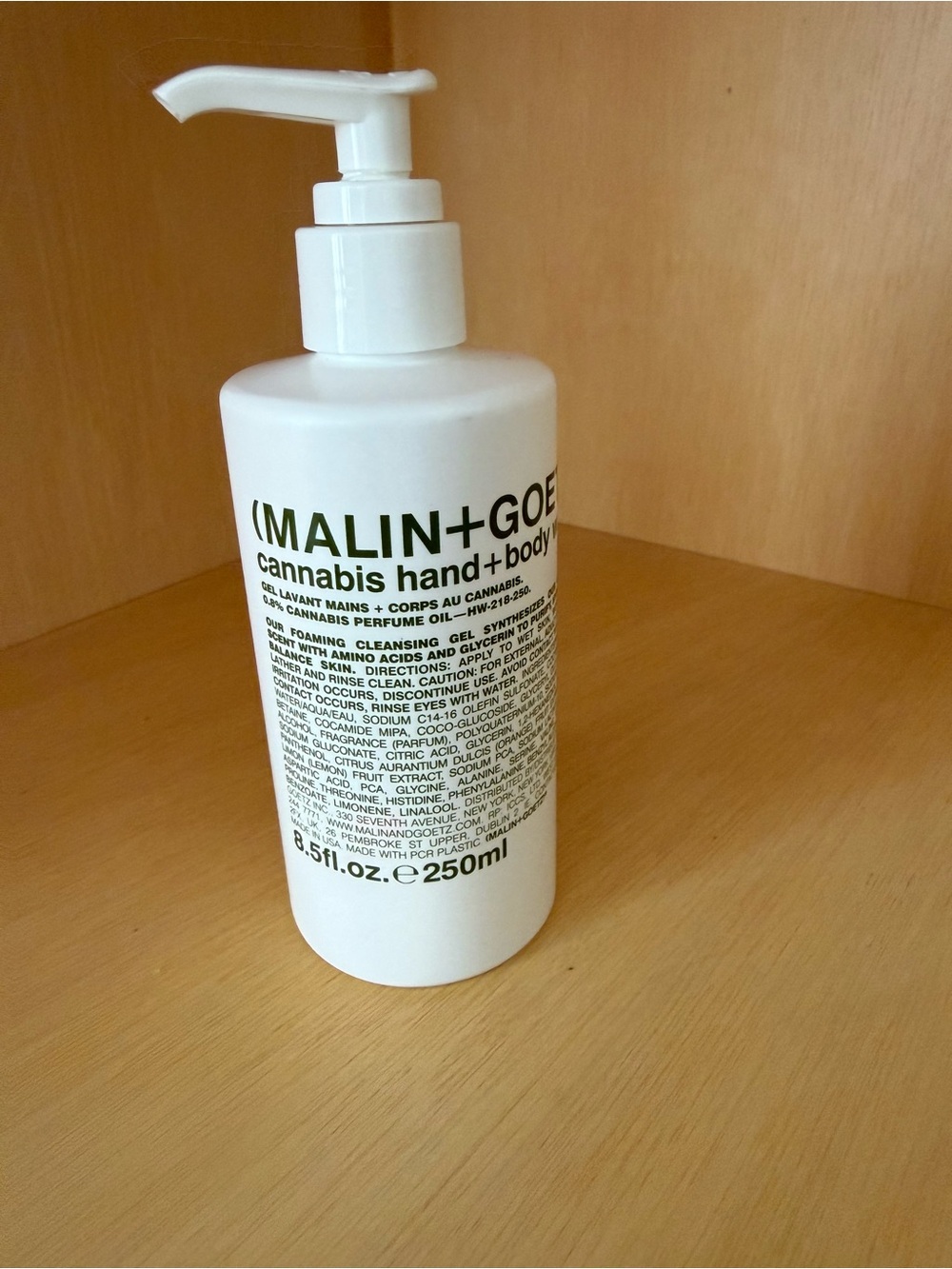 MALIN + GOETZ Cannabis Hand + Body Wash 8.5 fl oz / 250ml New With Pump No Box
